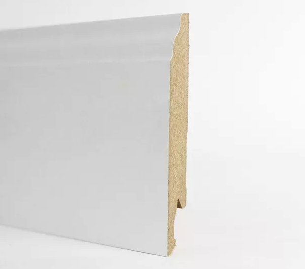 Lot de 5 Plinthes Moulurées : Type French hauteur 120mm (Prépeint Blanc) 2.4M - 2
