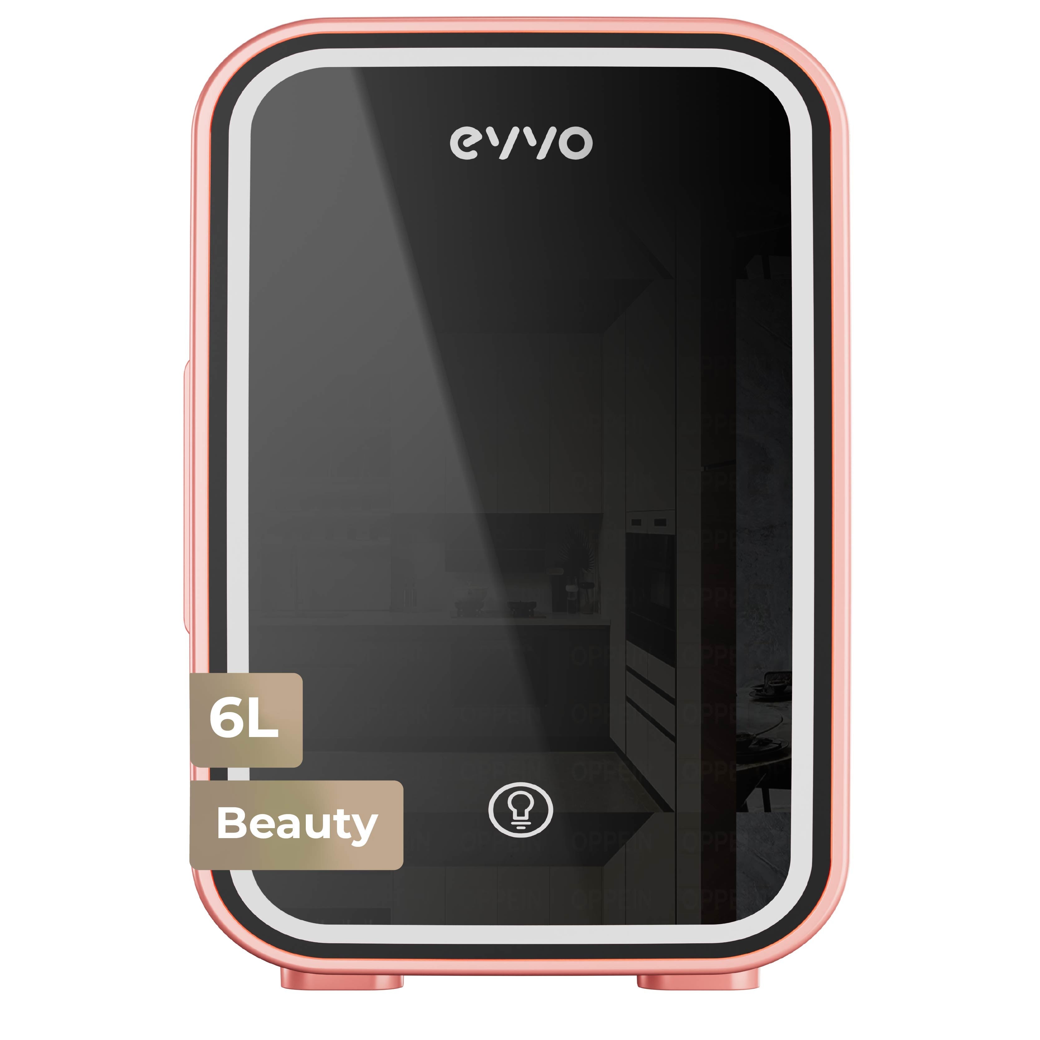 Evvo Rosado Nevera Mini F6 Beauty Rosa, 6 L, Enfría Y Calienta, Luz Led, Ac/Dc - Imagen 4