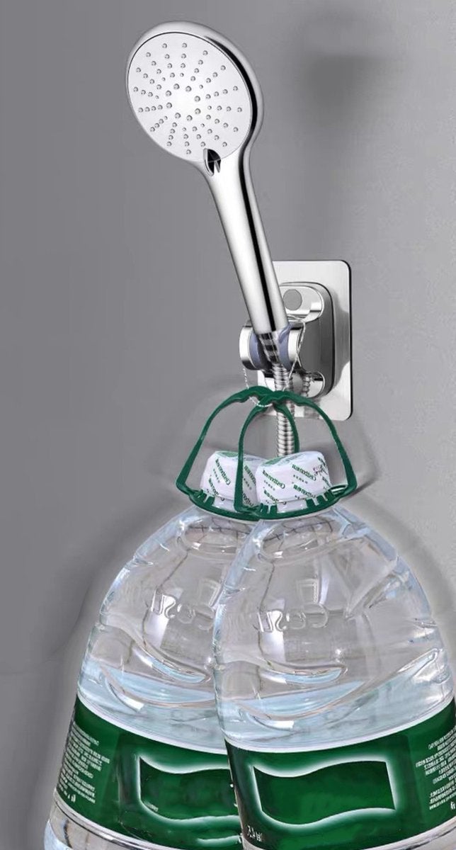 Cabezal de ducha sin clavos, ducha de pie, ajustable, montaje en pared, soporte para cabezal de ducha - 2