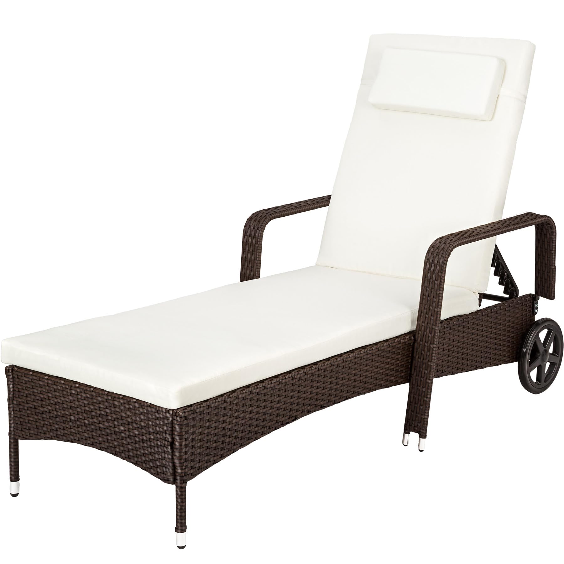 TecTake Lettino Poly Rattan Arredo Esterno Giardino Sdraio Prendisole Sdraio da Giardino Terrazzo Balcone Sdraio piscina Ruote Gommate Arredo Leroy Merlin