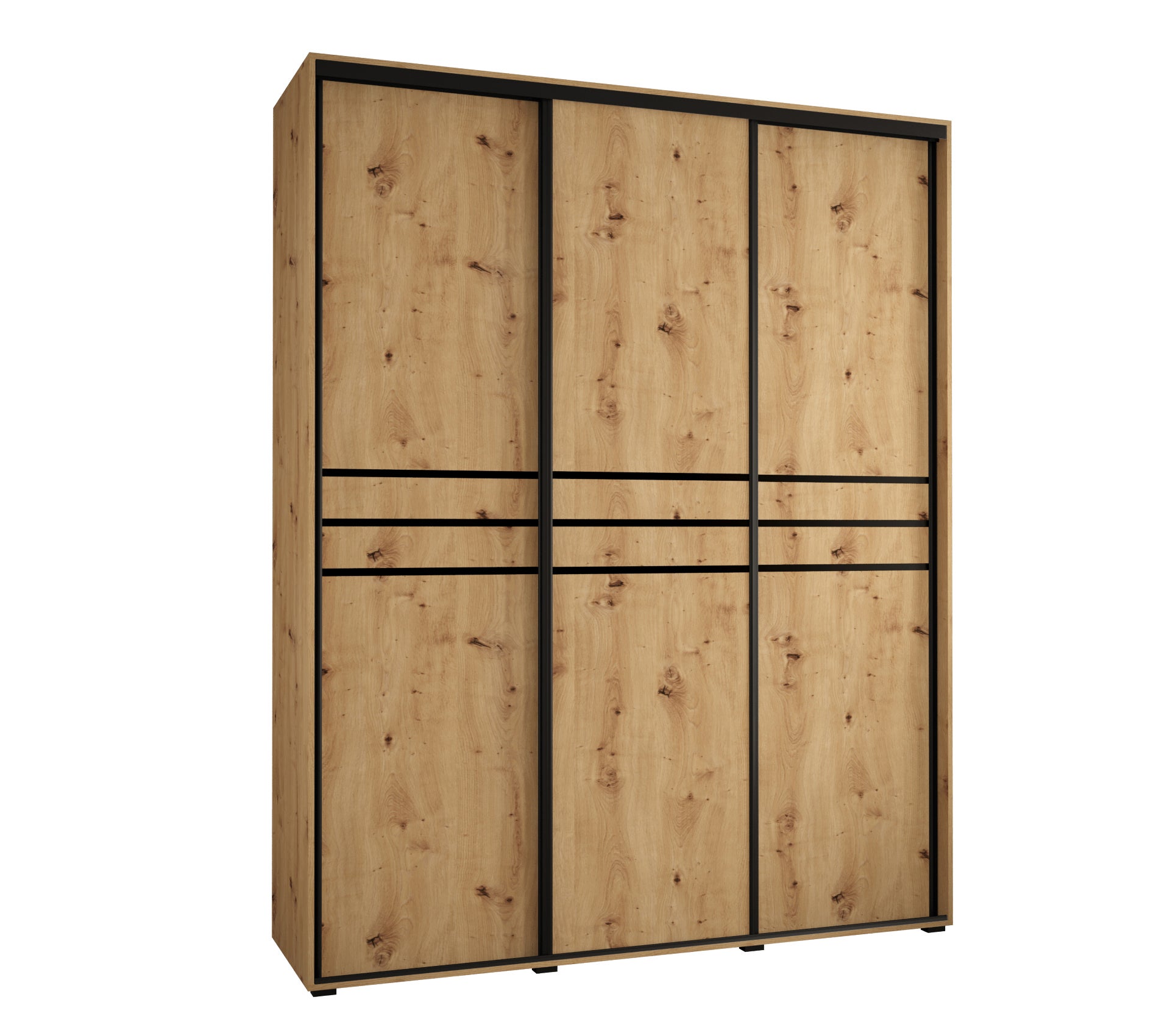 Szafa przesuwna wysoka Davos 10 200 x 45 x 235,2 cm artisan + artisan + u. czarny - Abiks Meble