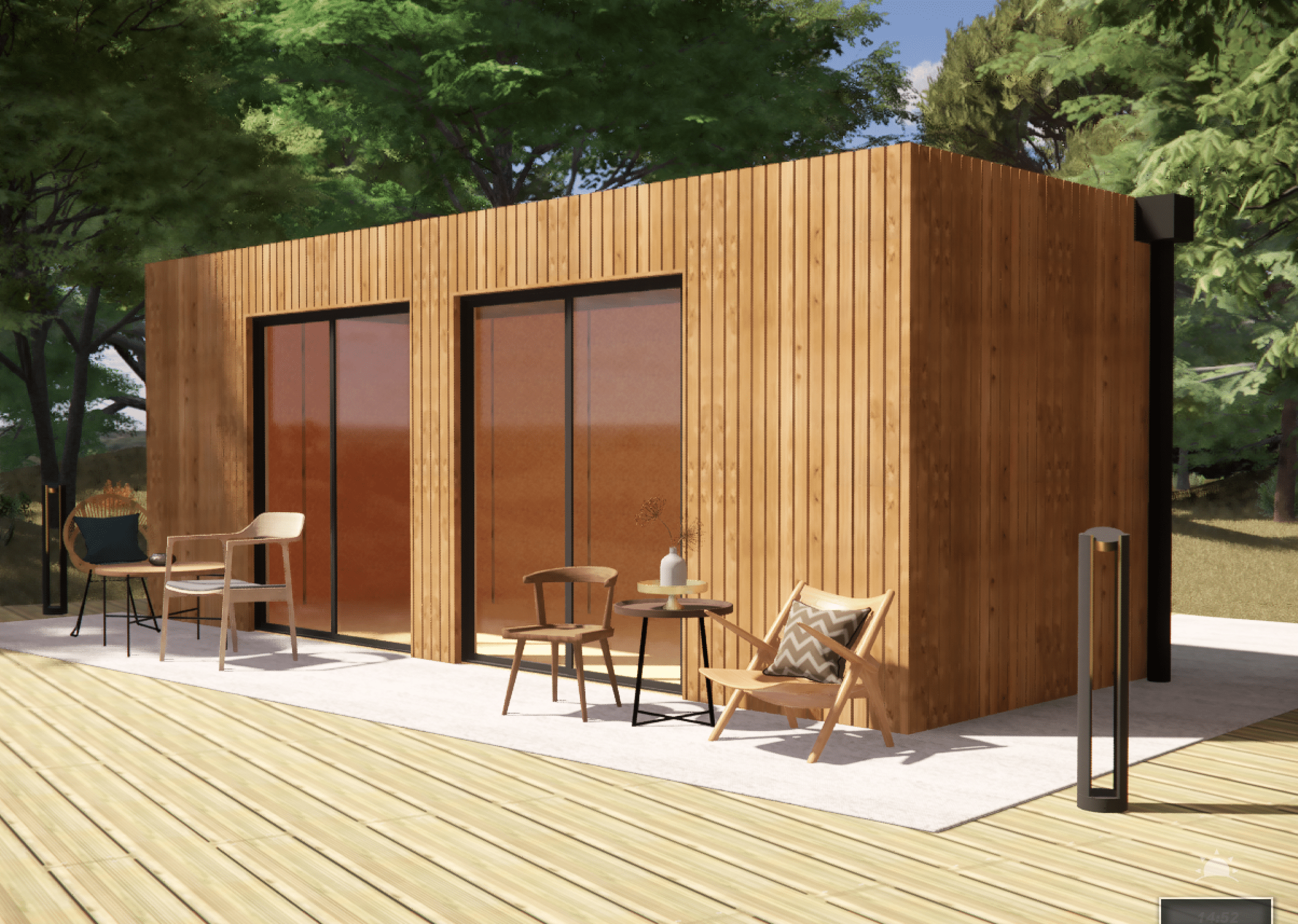 Bureau de jardin habitable en bois 6,6 x 2,4 x 2,7 m avec plancher isolé / menuiseries alu k-line - 6