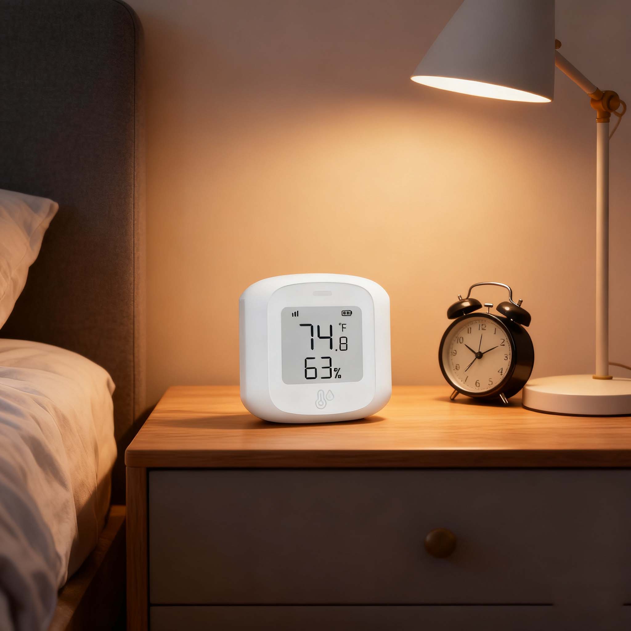 Pack 4 thermomètres hygromètres WiFi – capteurs température humidité LCD pour maison, app Smart Life, alertes instantanées, compatible Alexa - 4