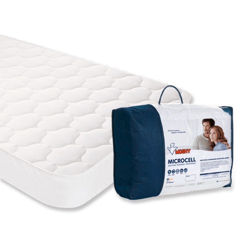 Cubre colchón Moshy Microcell Acolchado Reversible - 150x200 cm - 100% ...