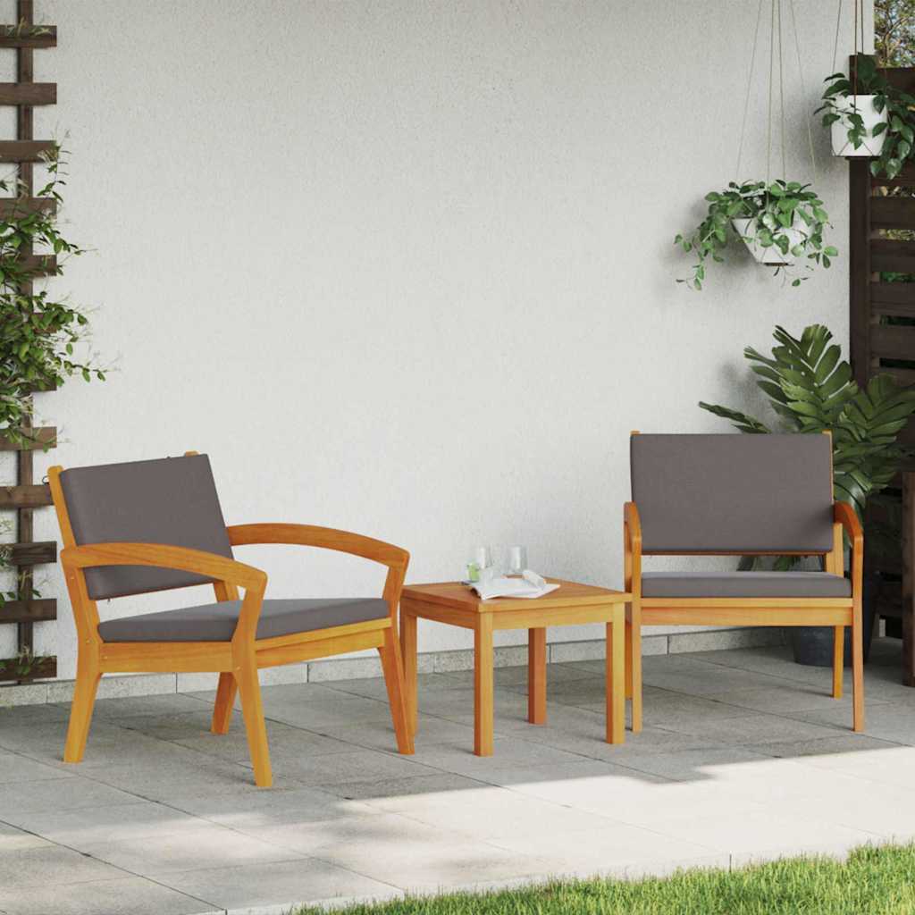 Zestaw bistro z poduszką 3 pcs Brązowy Poliester vidaXL