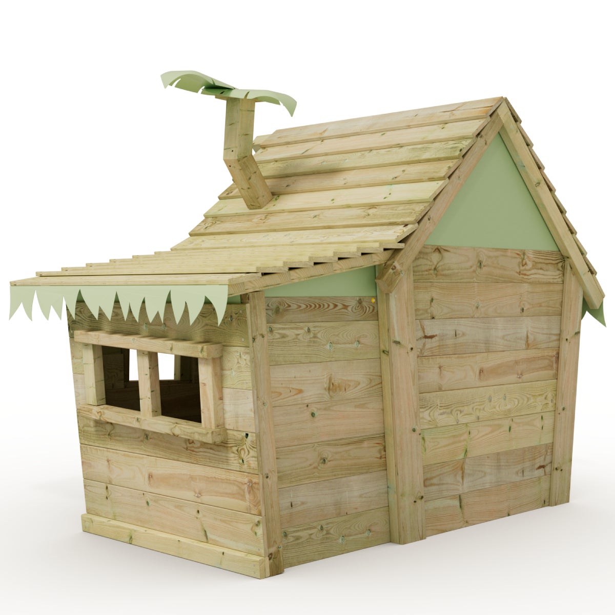 WICKEY Maison de jeux Casita en bois pour enfants, cabane extérieure avec accessoires vert pastel - 2