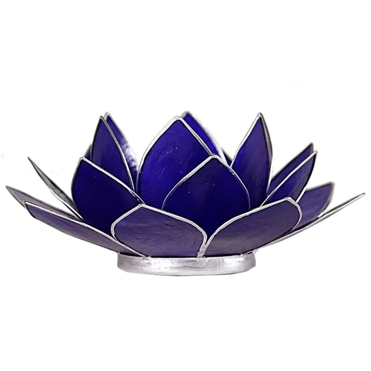 Porte-Bougie Fleur De Lotus En Nacre Et Or - Élégance Et Sérénité