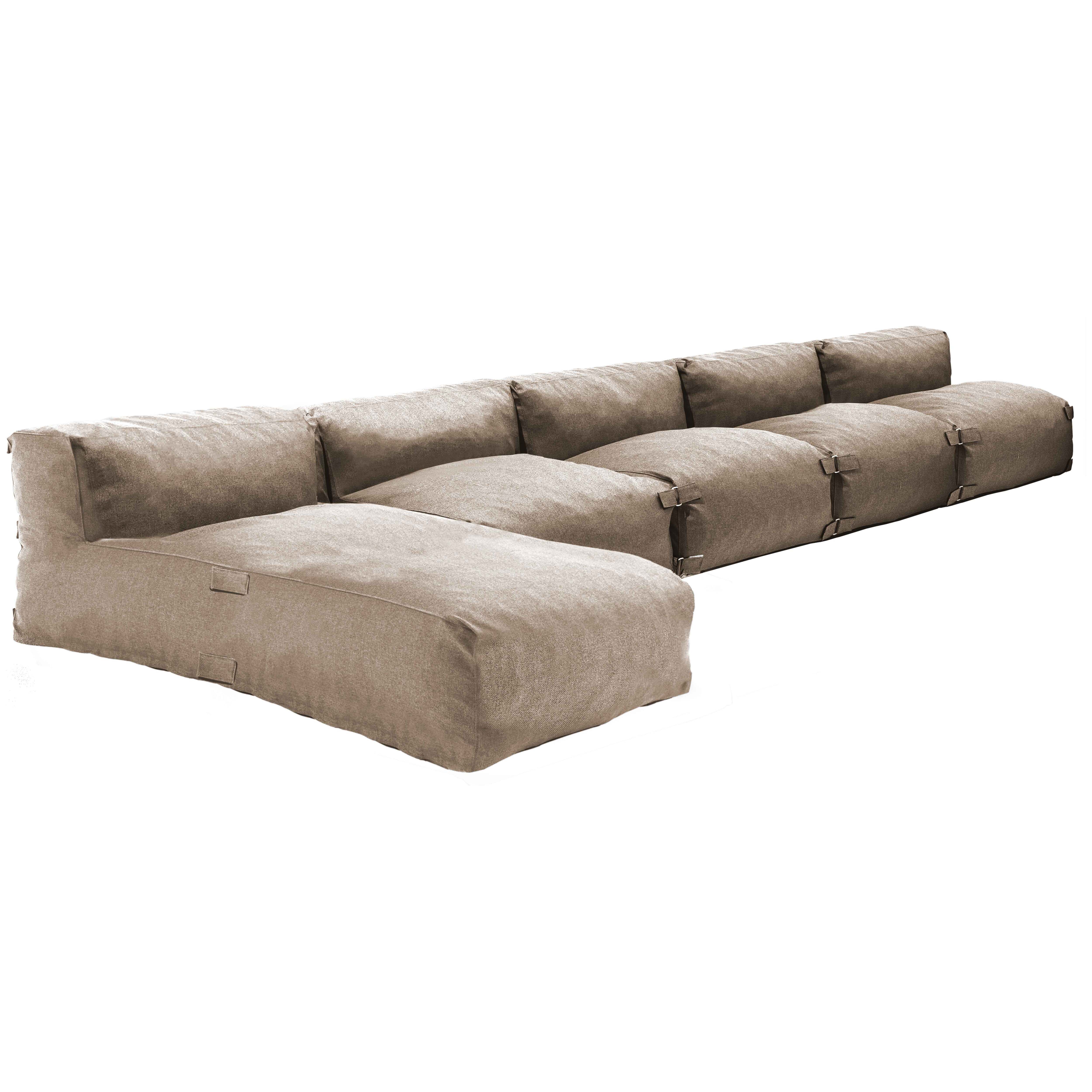 Rechter Chaise Longue Voor Een Modulaire Professionele Tuinbank In Beige Stof Sidi Business 251585