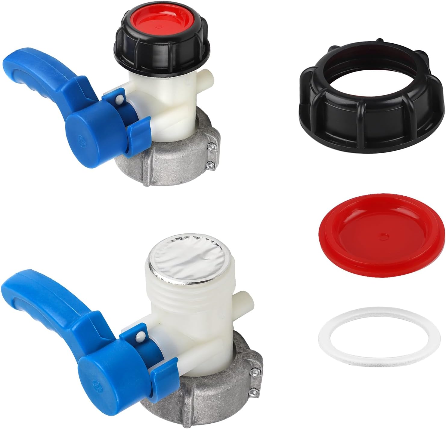 Robinet de réservoir IBC 1000 L - Adaptateur de réservoir 1000 L DN50 (75 mm) - Raccord de réservoir IBC - Robinet de vidange Connecteur -Papillon IBC - 5