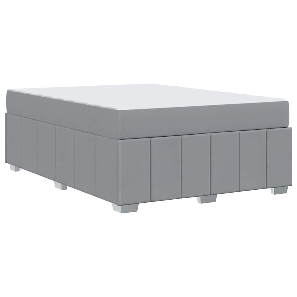 Cadre de lit avec matelas en tissu gris clair pour la chambre, 160 × 200 cm - 9