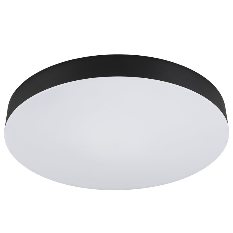 Plafon czarny LED wodoodporny IP54 - Lampa sufitowa okrągła 3 barwy światła - Panel natynkowy 40cm łazienkowy - LEDHOFF