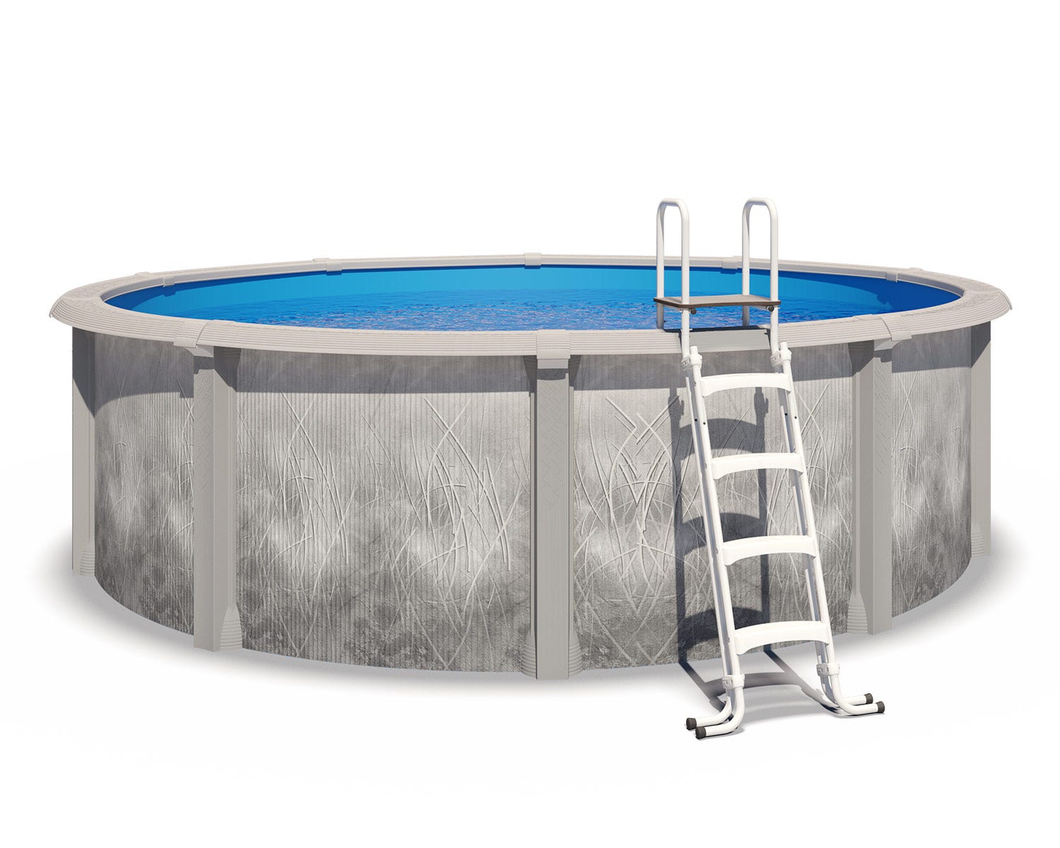 Piscine hors sol acier et résine ronde Ø 4,55 x 1,32 m gris dégradé