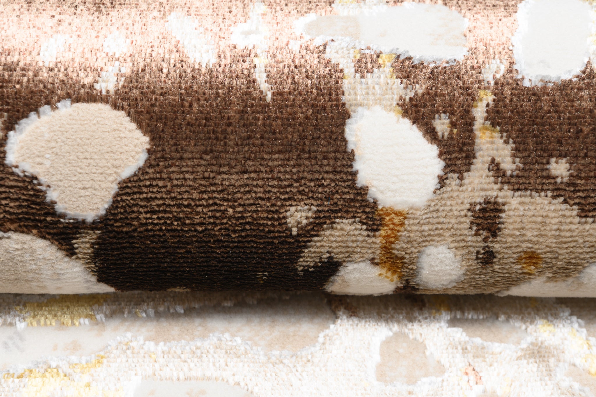 TAPISO Golden Tapis de Salon Moderne Beige Marron Crème Or Gris Moucheté Motif Abstrait Doux Poil Court 200 x 300 cm - 4