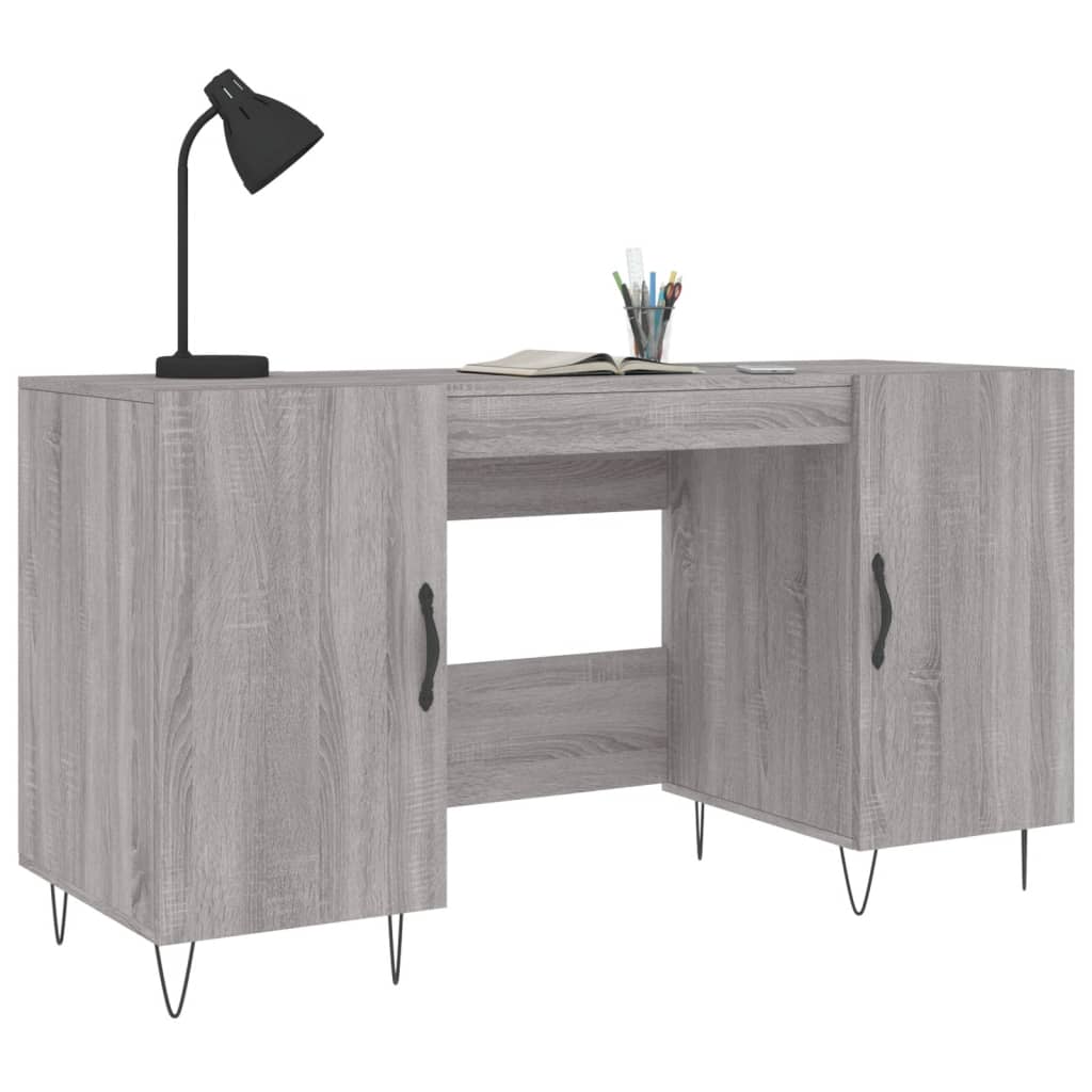 Bureau，Table de travail，Table d'étude sonoma gris 140x50x75 cm bois d'ingénierie CWV55657 - 3