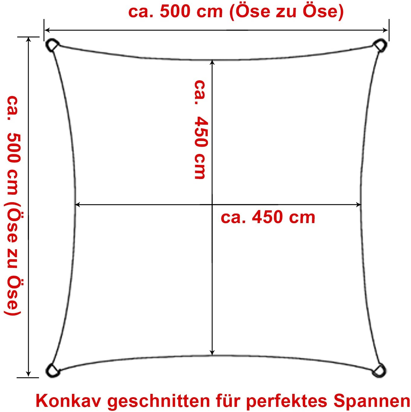 Voile d’ombrage carré 3x3m, en HDPE, protection contre le soleil avec protection UV pour jardin, terrasse ou camping, Sable, WOLTU - 3