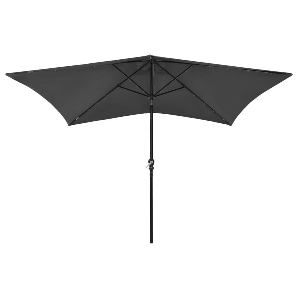 Parasol avec LED et mât en acier Anthracite 2x3 m - 4