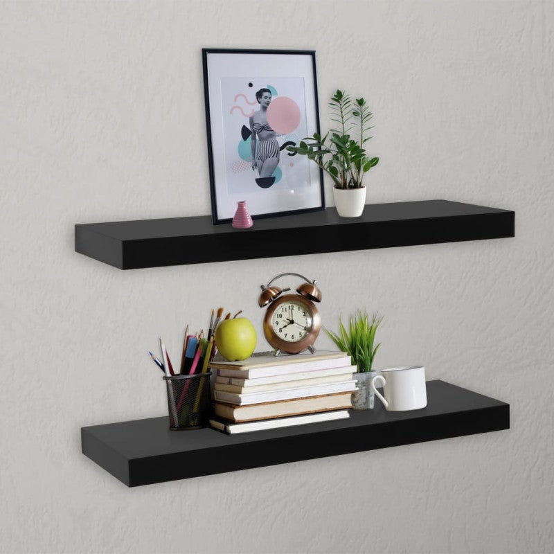 TJROO Mensola da Bagno in Vetro Temperato Nero 50x20 cm Spessore 8 mm Mensola a Muro Moderno Multiuso Mensola Galleggiante Camera da Letto Salotto per Riporre Saponi per Piatti