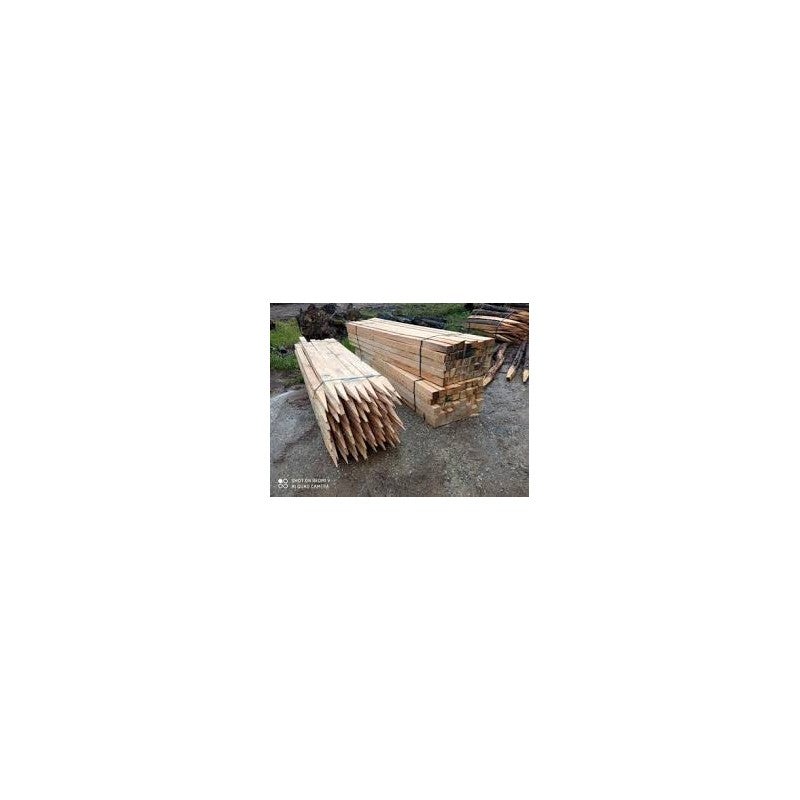 Lot de 10 Tuteur en bois 150 cm Ø 10 cm | Tuteurs avec Pointe | Poteaux en Bois | Piquets de Fixation | Piquets de Jardin - 8