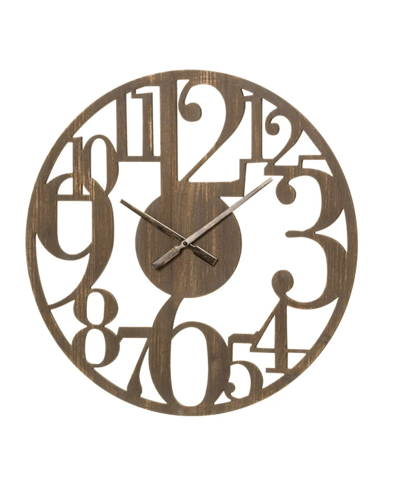 Orologio da parete personalizzato in legno con orologio rotondo Parigi vintage floreale orologio da parete silenzioso non ticchettio per la casa bagno camera da letto 25,4 x 25,4 cm
