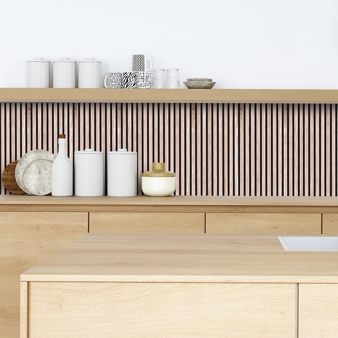 Paraschizzi adesivo Striscia di legno 30x70cm - 3