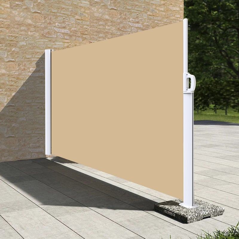Toldo panneau latéral 1,6 x 3,5 m extérieur cortavientos para terraza - estructura blanca - tela duna