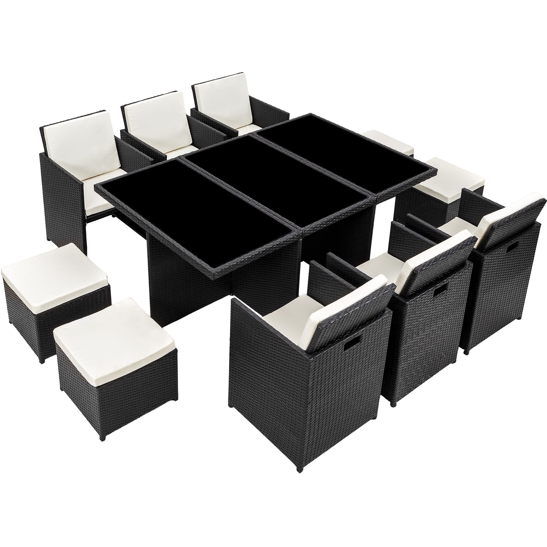 Salon de jardin - 10 places avec 2 sets de housse + housse de protection, variante 2 couleurs - TECTAKE - 2