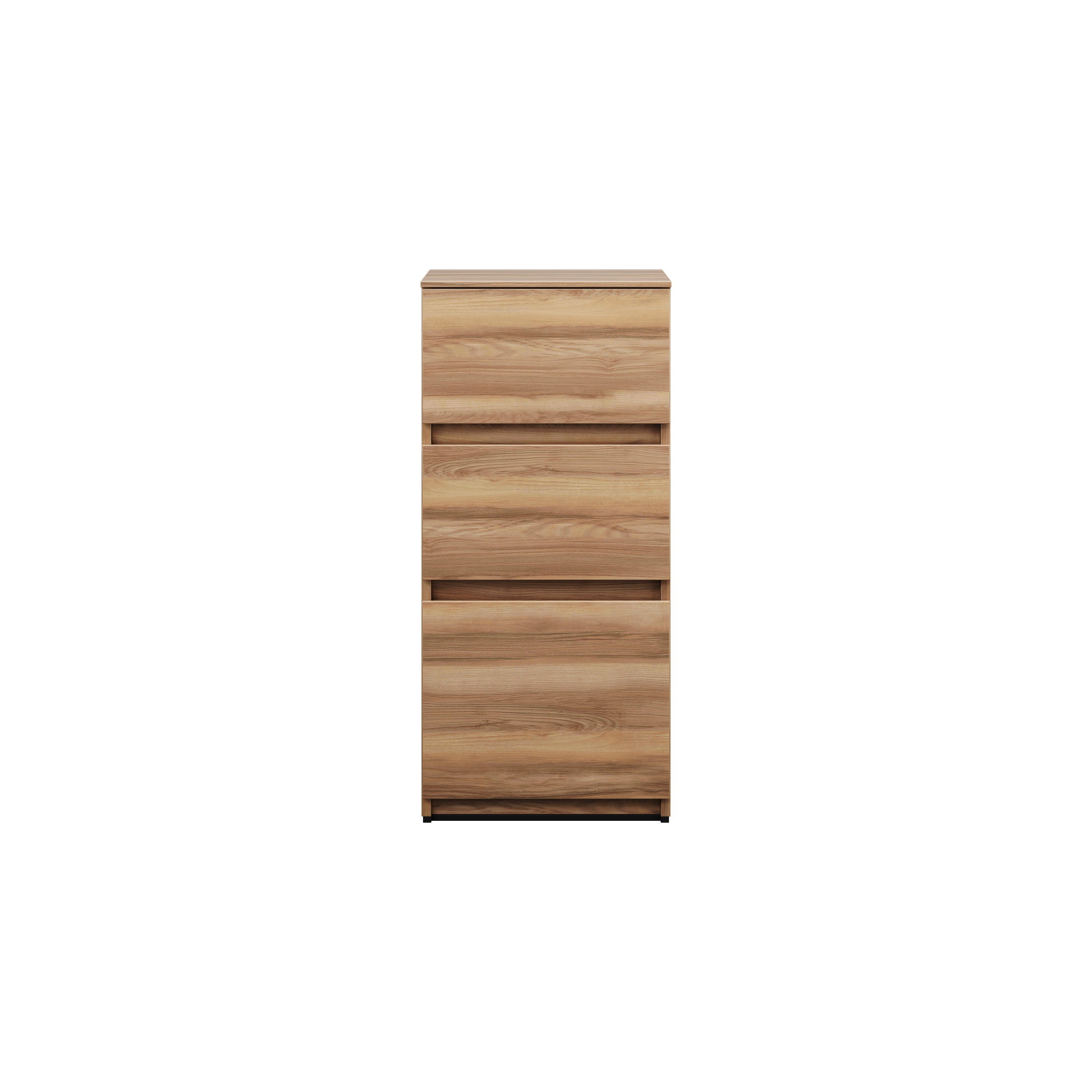 Burgbad lin20 mueble bajo lavabo, 3 extraíbles, 400x357x870mm, usix040f5357, color: ceniza dekor cappuccino