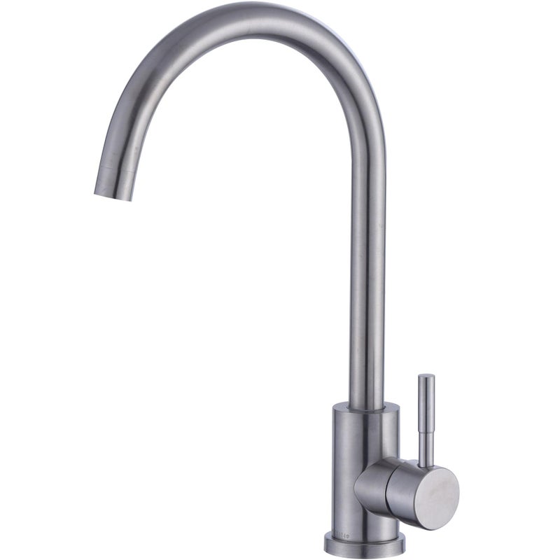 Bateria zlewozmywakowa z wysoką wylewką, bateria kuchenna, nikiel szczotkowany, szara