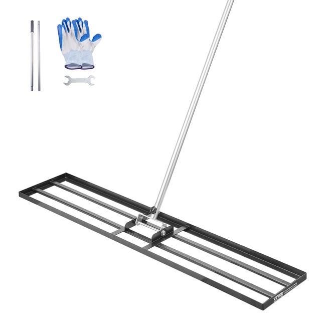 Rastrillo Nivelador de Césped,VEVOR 1219 x 254 x 2290 mm,Nivelador de Acero al Carbono Resistente a la Herrumbre,Herramienta para Jardín/Golf