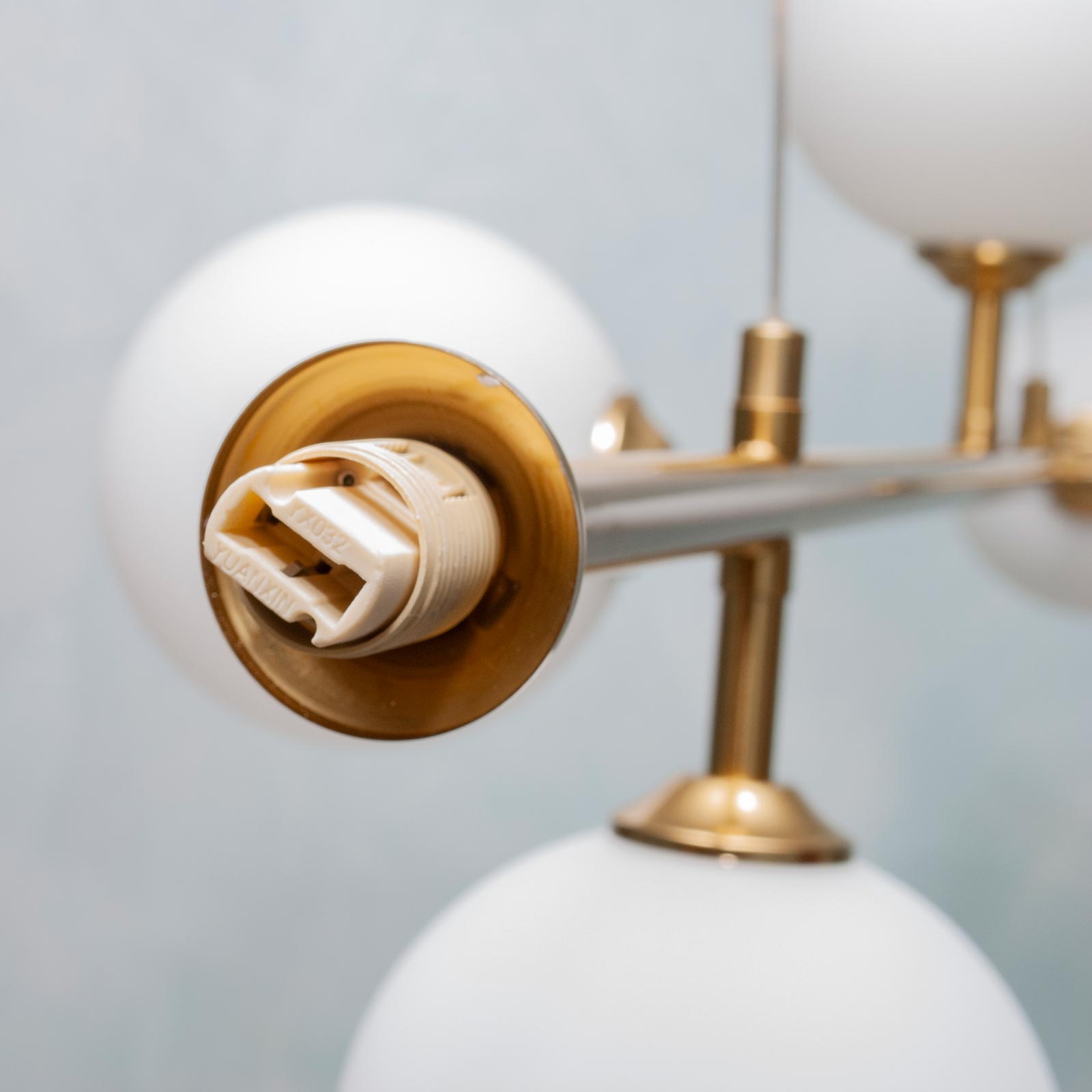 Plafonnier suspendu avec 6 boules Lampe décorative Bronze pour salon Cuisine Douille G9 - 3