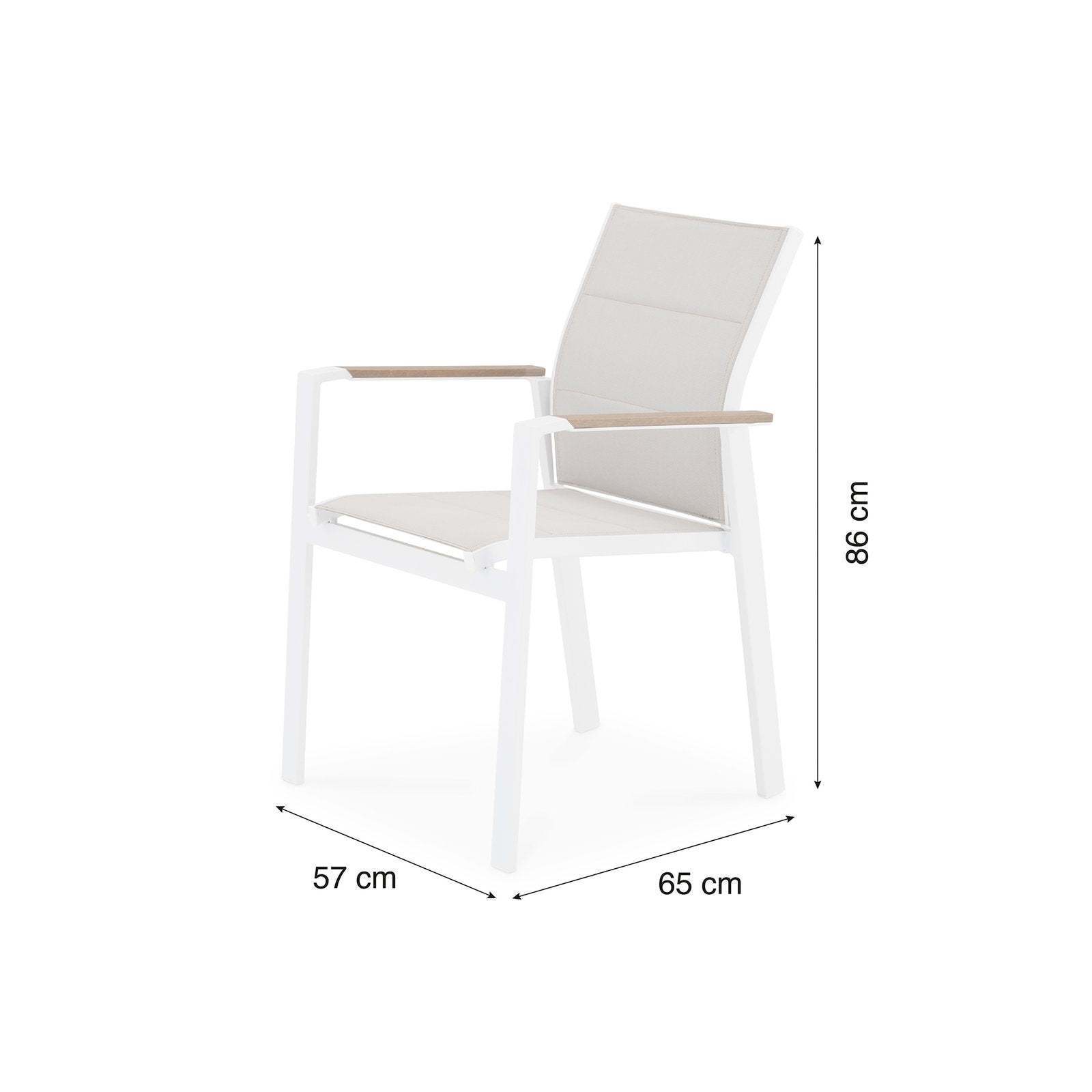 Chaise de jardin sans coussin OSAKA en Aluminium Blanc - 6
