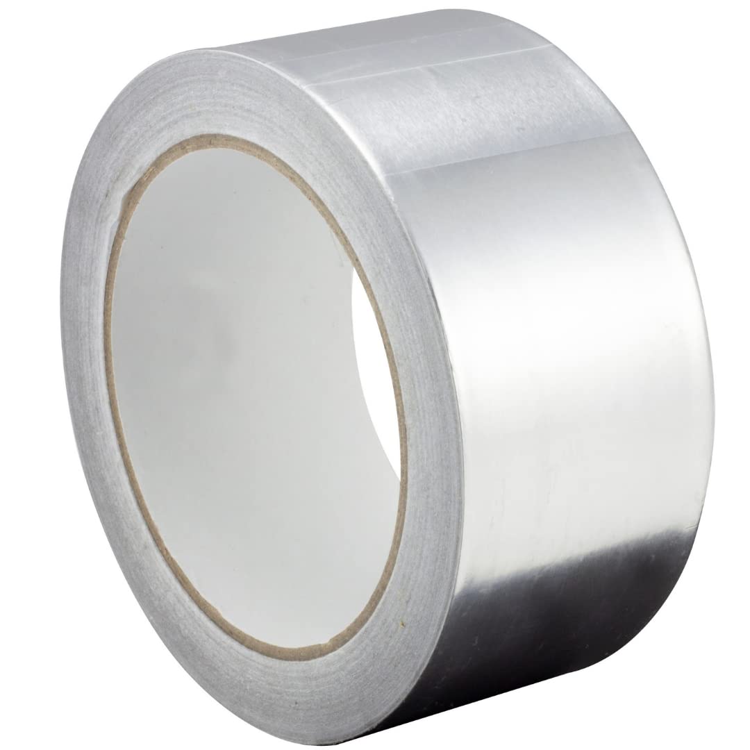 Srebrna taśma aluminiowa, szerokość 5 cm, długość 10 m, ognioodporna, odporna na wysokie temperatury i wodoodporna.