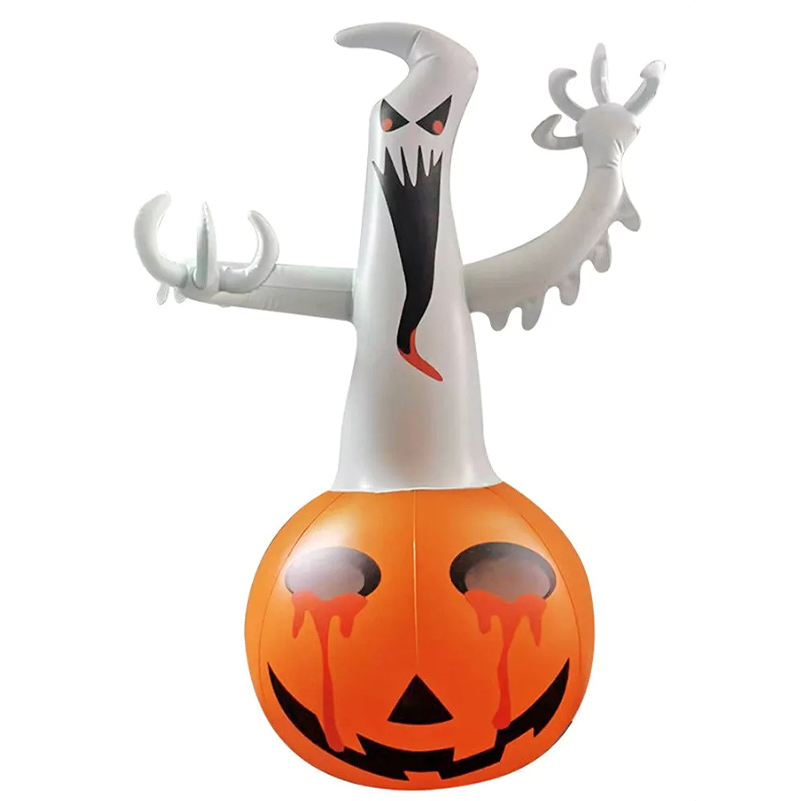 Fantasma inflable de halloween en calabaza, decoración al aire libre de halloween con luz led y control remoto