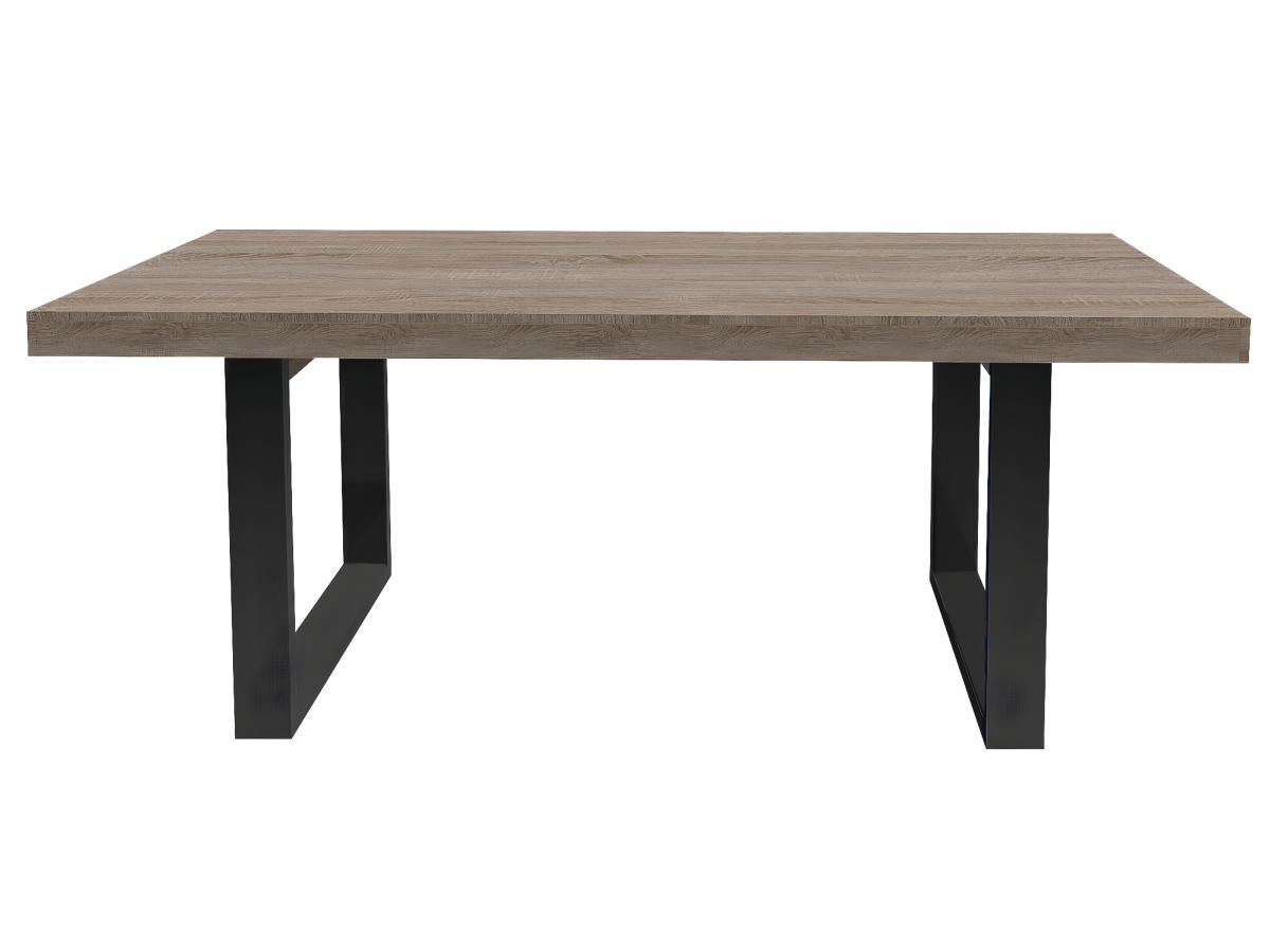 Table à manger 8 places Ayden Bois blanchi et Noir - 9