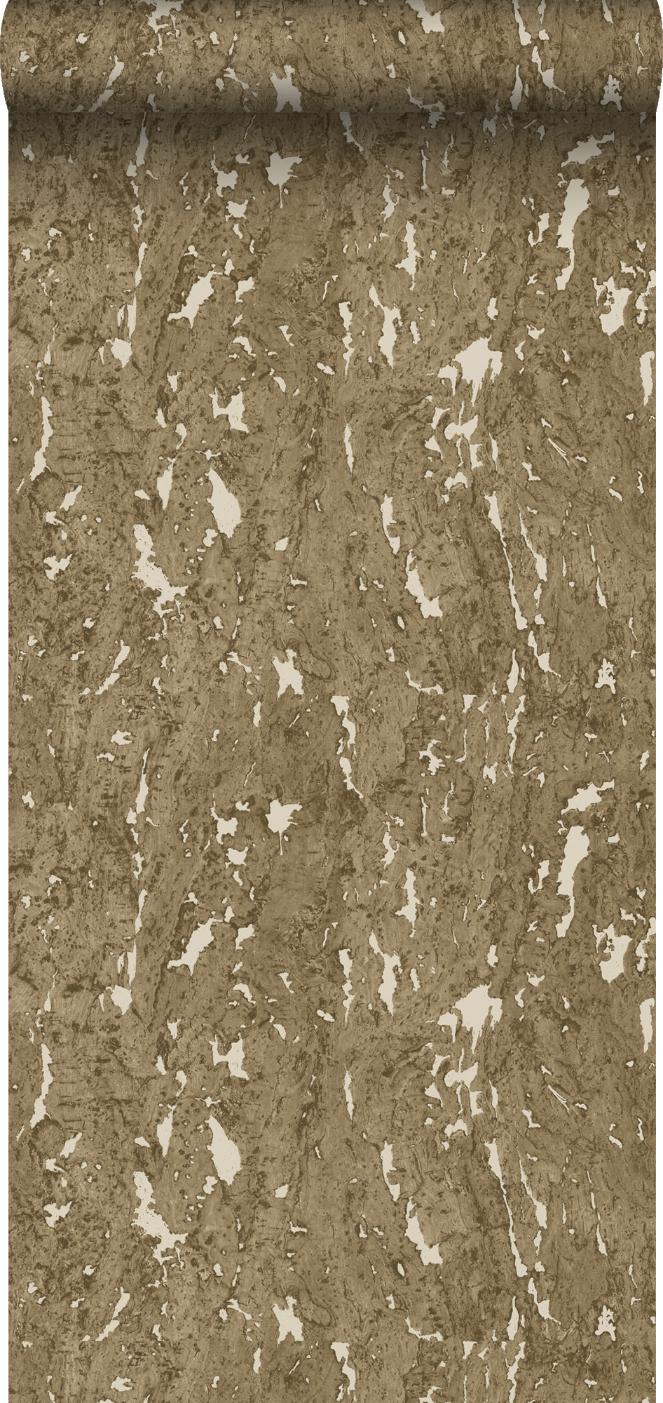 Papel pintado corcho marrón y blanquecino - 50 x 900 cm - estahome