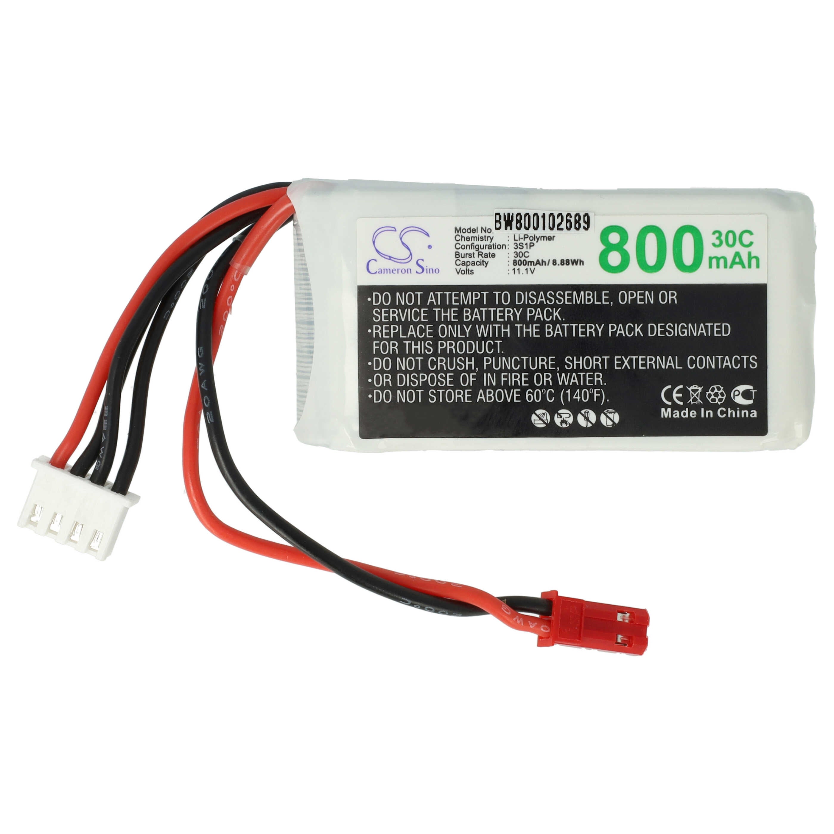 Vhbw Batería Recargable Compatible Con SM-2P Clavija  M  Para Modelismo Por Ej Coche Carreras Avin 600mah 37v Li Poli 44 X 24 X 9mm 67734115