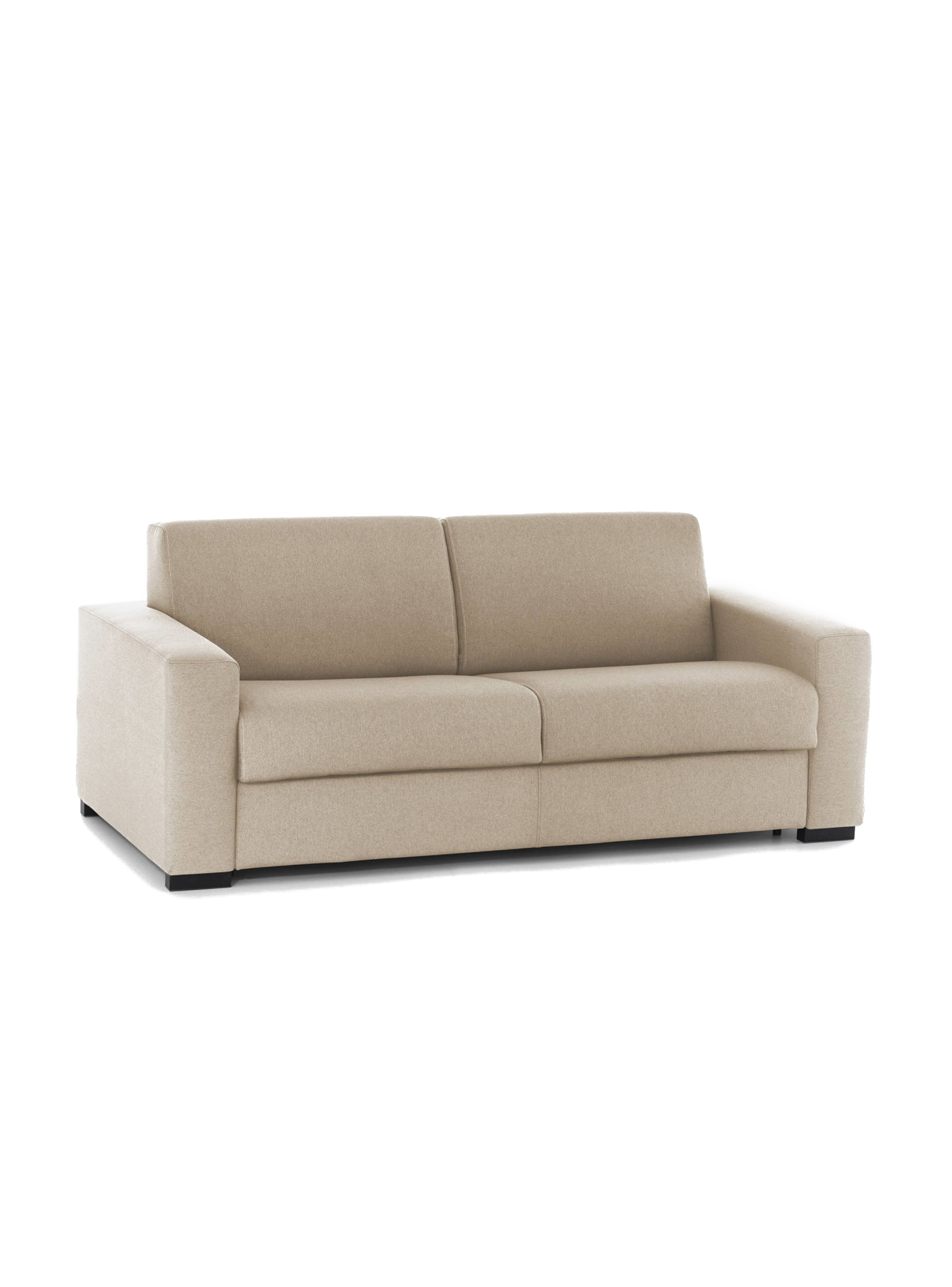 Sofá cama 3 plazas zinnia, sofá de salón con apertura giratoria de tejido acolchado, reposabrazos slim, 100% made in italy, 200x95h90 cm, beige