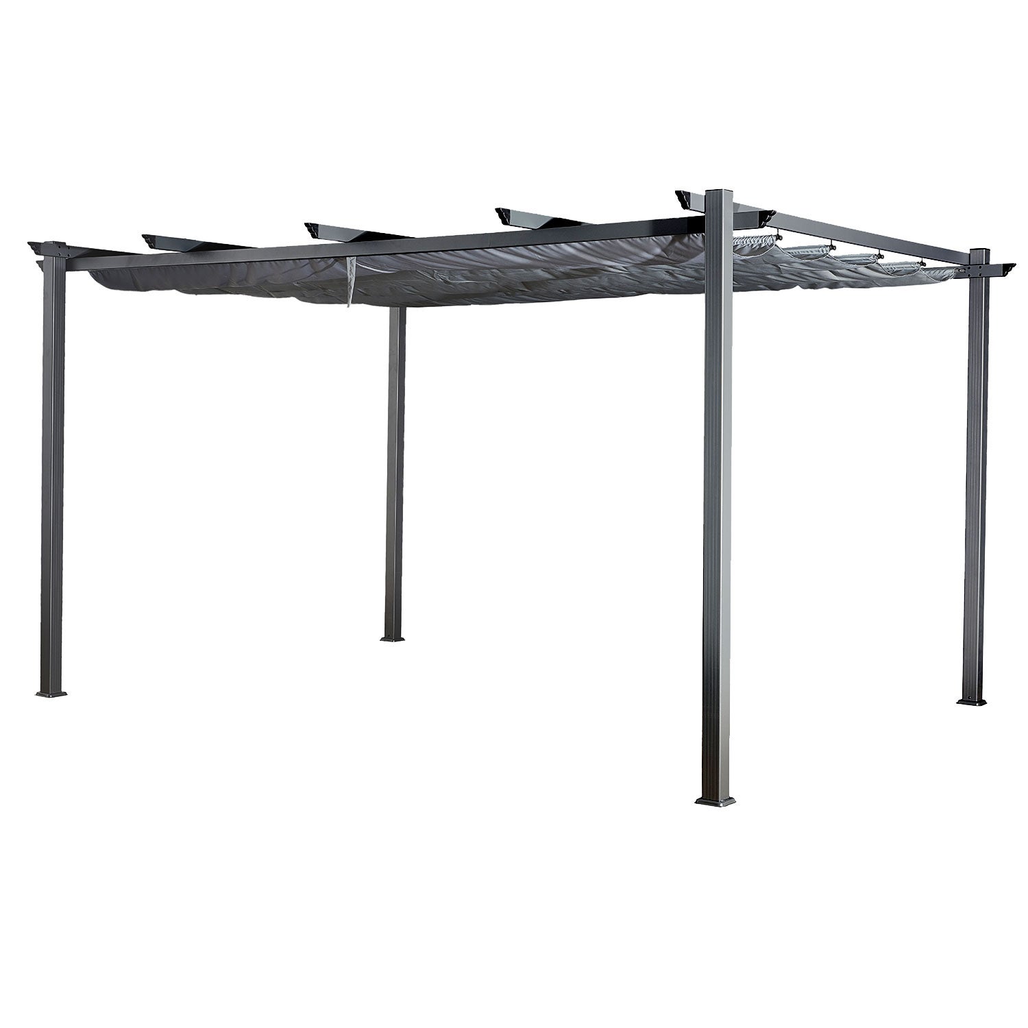 Pergola wolnostojąca 3 × 4 m CASSIS szara - konstrukcja aluminiowa