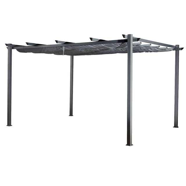Pérgola autoportante gris 3 × 4m CASSIS estructura de aluminio