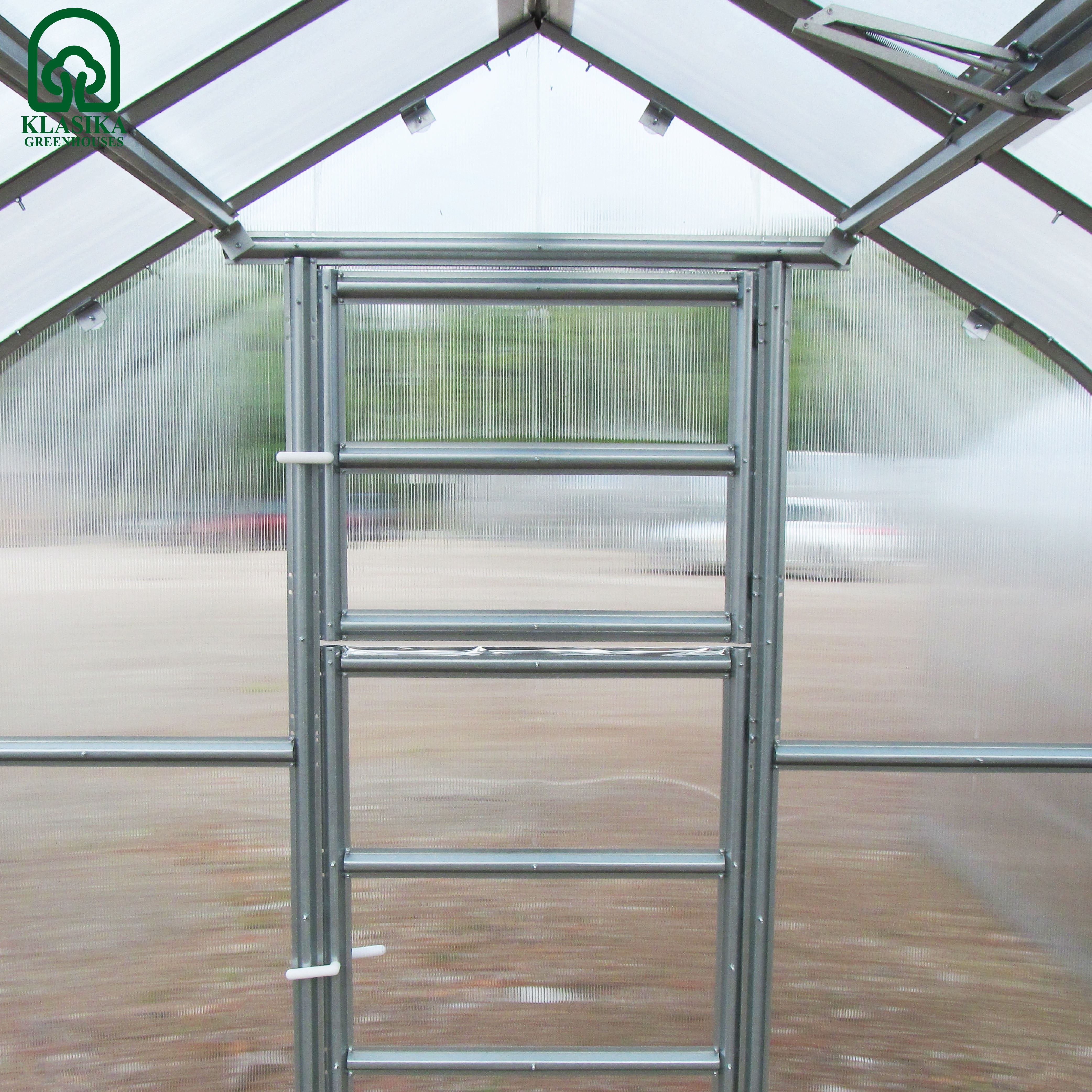 Serre de jardin KLASIKA Standard 10m2, 2,5m x 4m, 6 mm avec revêtement en polycarbonate (Avec 2 toits ouvrants automatiques) - 5