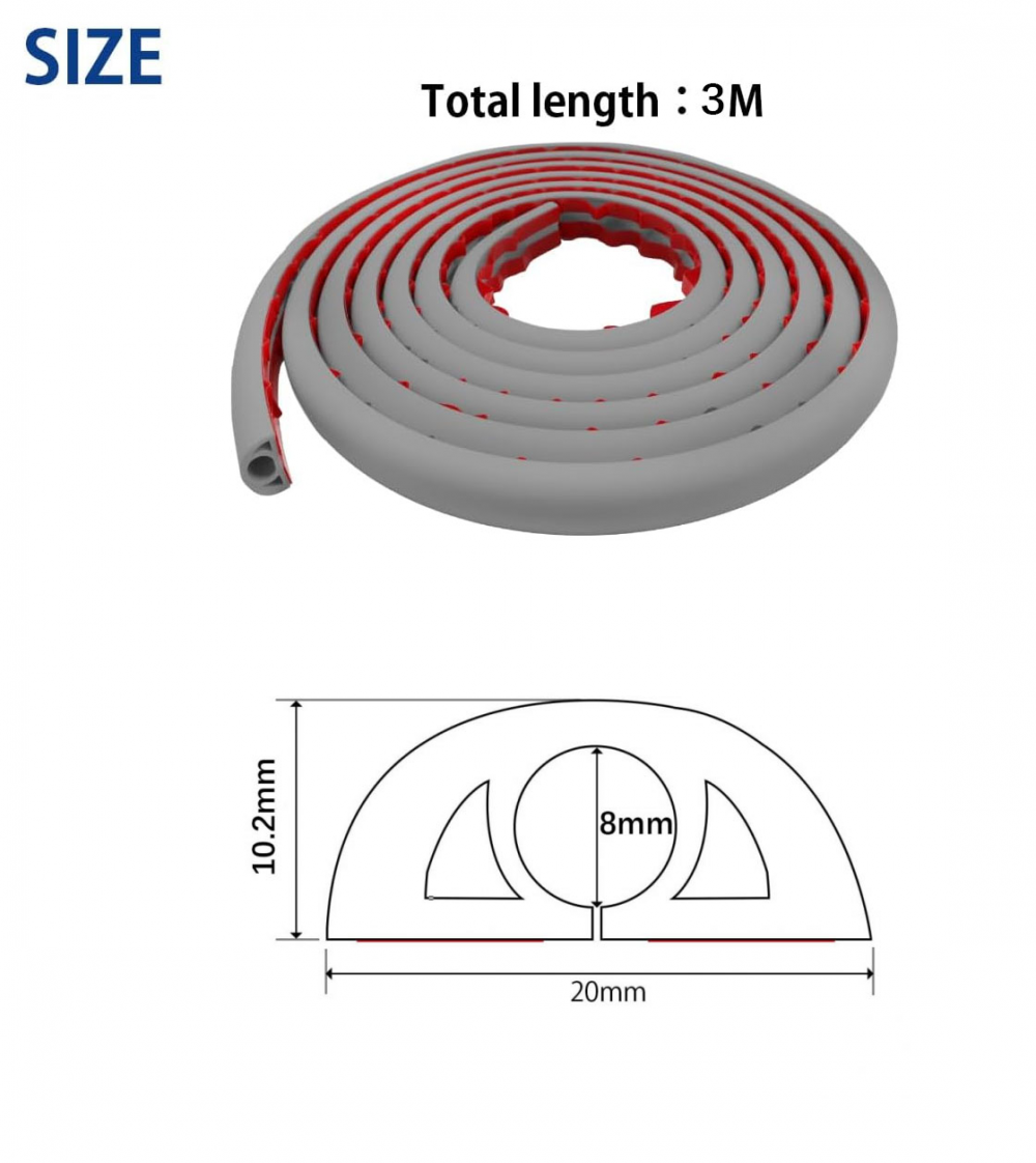 Copertura per cavi da pavimento, copertura per cavi elettrici, autoadesiva, per pavimento, 3 m x 20 mm, piccola canalina flessibile per cavi, bianca | Leroy Merlin