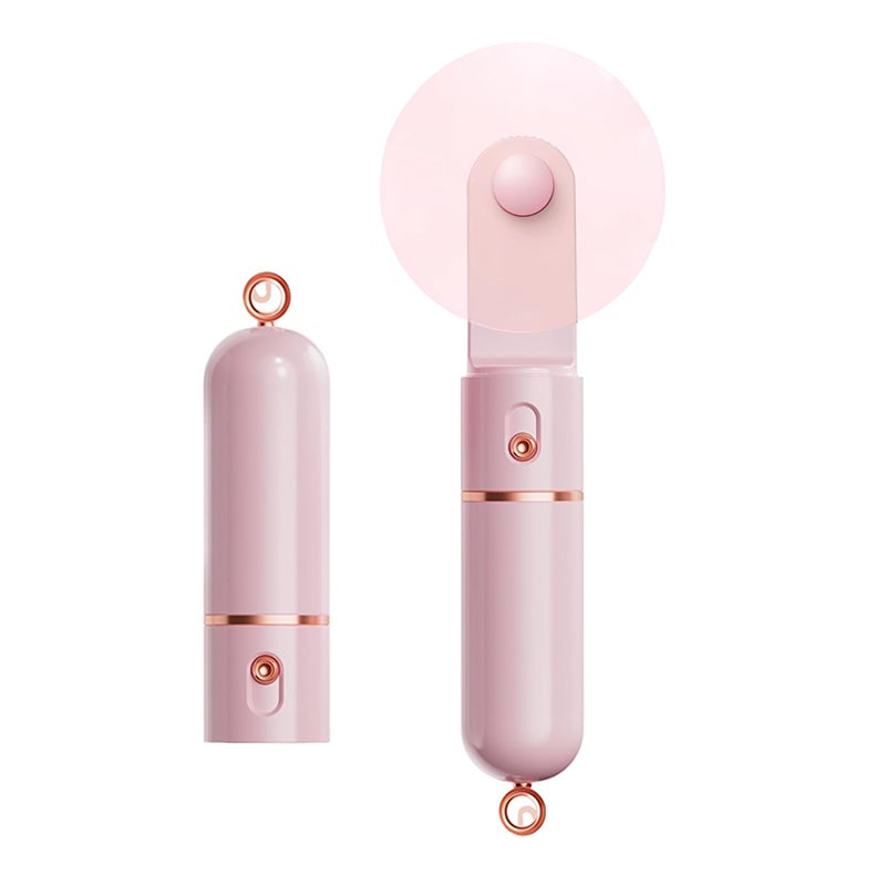 Przenośny wentylator mini wentylator ładowany przez USB mały osobisty wentylator kieszonkowy z prędkościami przenośny wentylator zewnętrzny różowy
