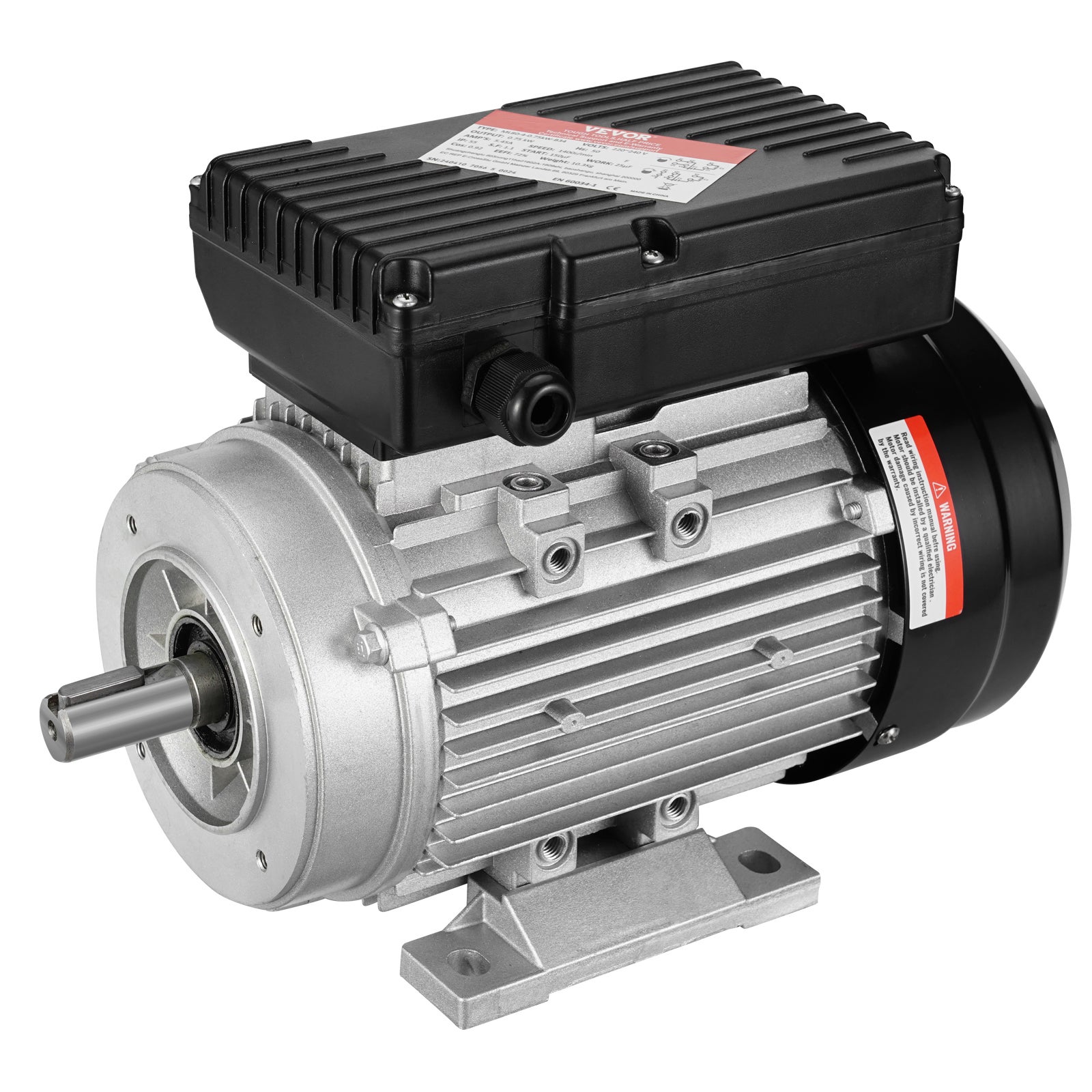 Silnik elektryczny 0,75 kW 1400 obr./min AC 220-240 V 5,45 A 1-fazowy wał wielowypustowy 19 mm VEVOR