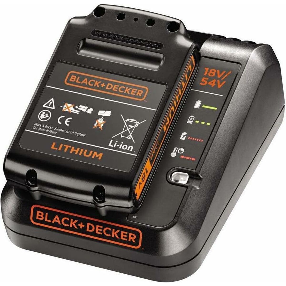 Zestaw akumulator i ładowarka Black &amp; Decker litowo-jonowy 18V 2Ah szybkie ładowanie