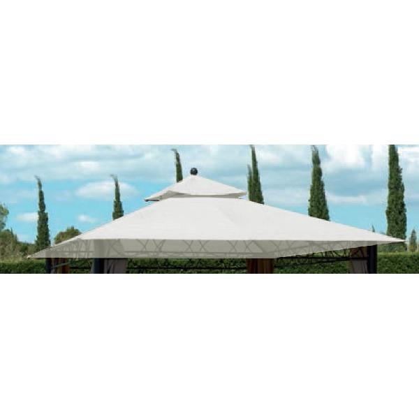 Housse De Remplacement Pour Gazebo 3x3m - Polyester Oxford 800D étanche - Blanc - Rebecca Mobili