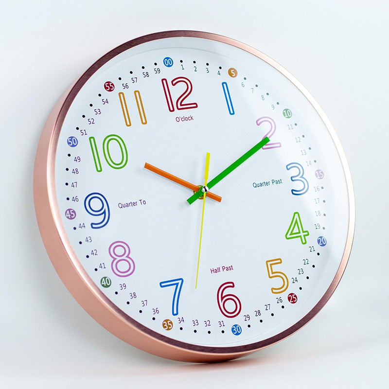 Orologio Da Parete CARELAND 30 Cm – Silenzioso – Quadrante Colorato Con Numeri Grandi – Per Aula E Cameretta – Batteria