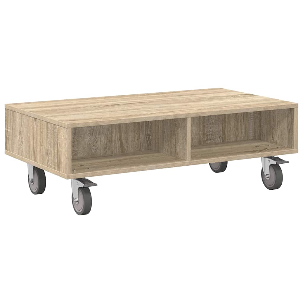 Table d'appoint | Table de canapé | Table auxiliaire avec roues Chêne ...
