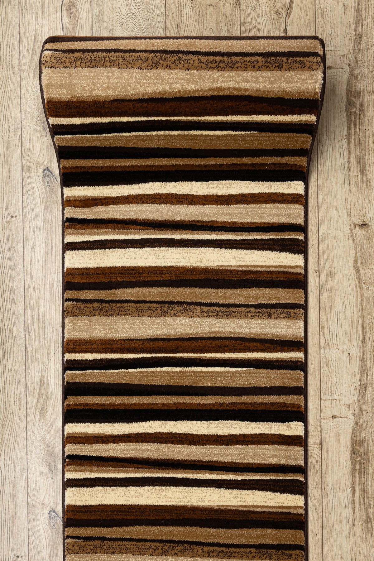 Tapis de couloir ROYAL 5374 RAYURES ONDULÉES beige / marron 80cm 80x200 cm - 5