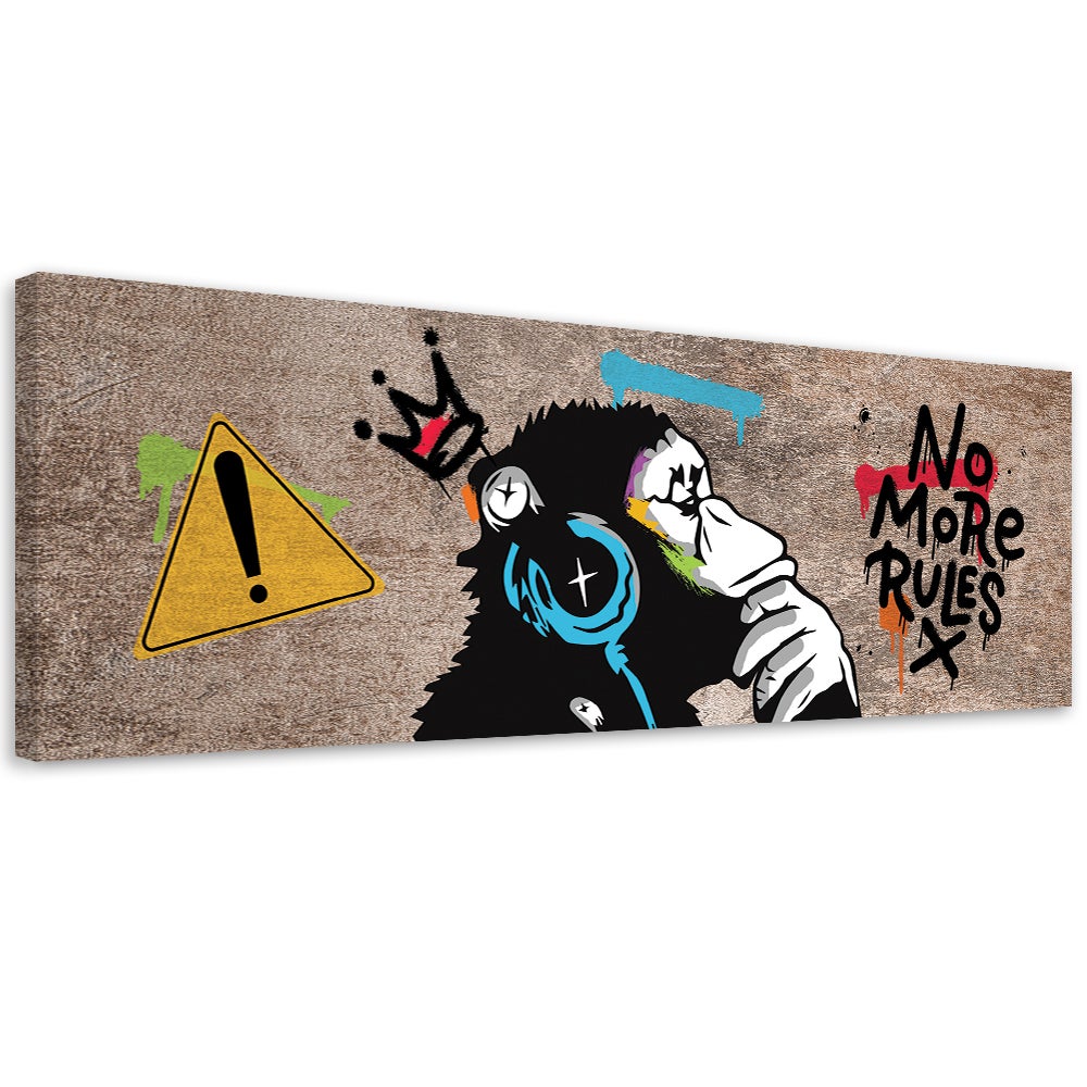 Obraz na płótnie, Banksy DJ Małpa 120x40