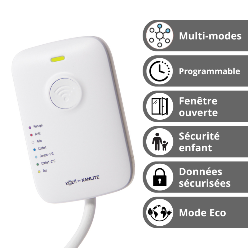 1x Thermostat connecté pour radiateur électrique (Boîtier de pilotage connecté) Xanlite - 4